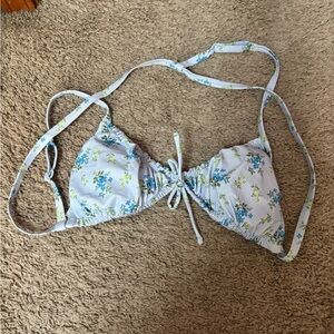 Aerie Blue Floral Bikini Top